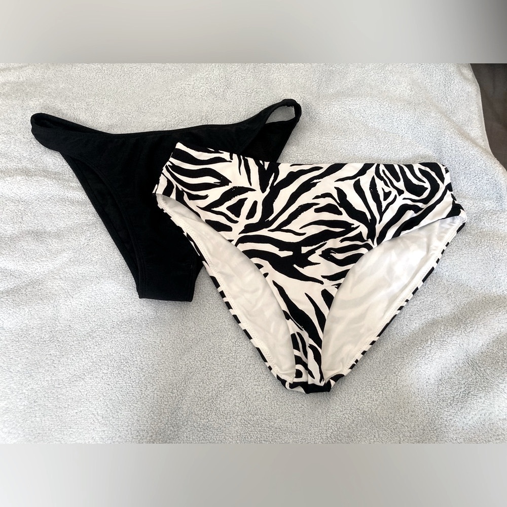 2 bikini bottoms — size large, Motel and Aqua brand 🏖️